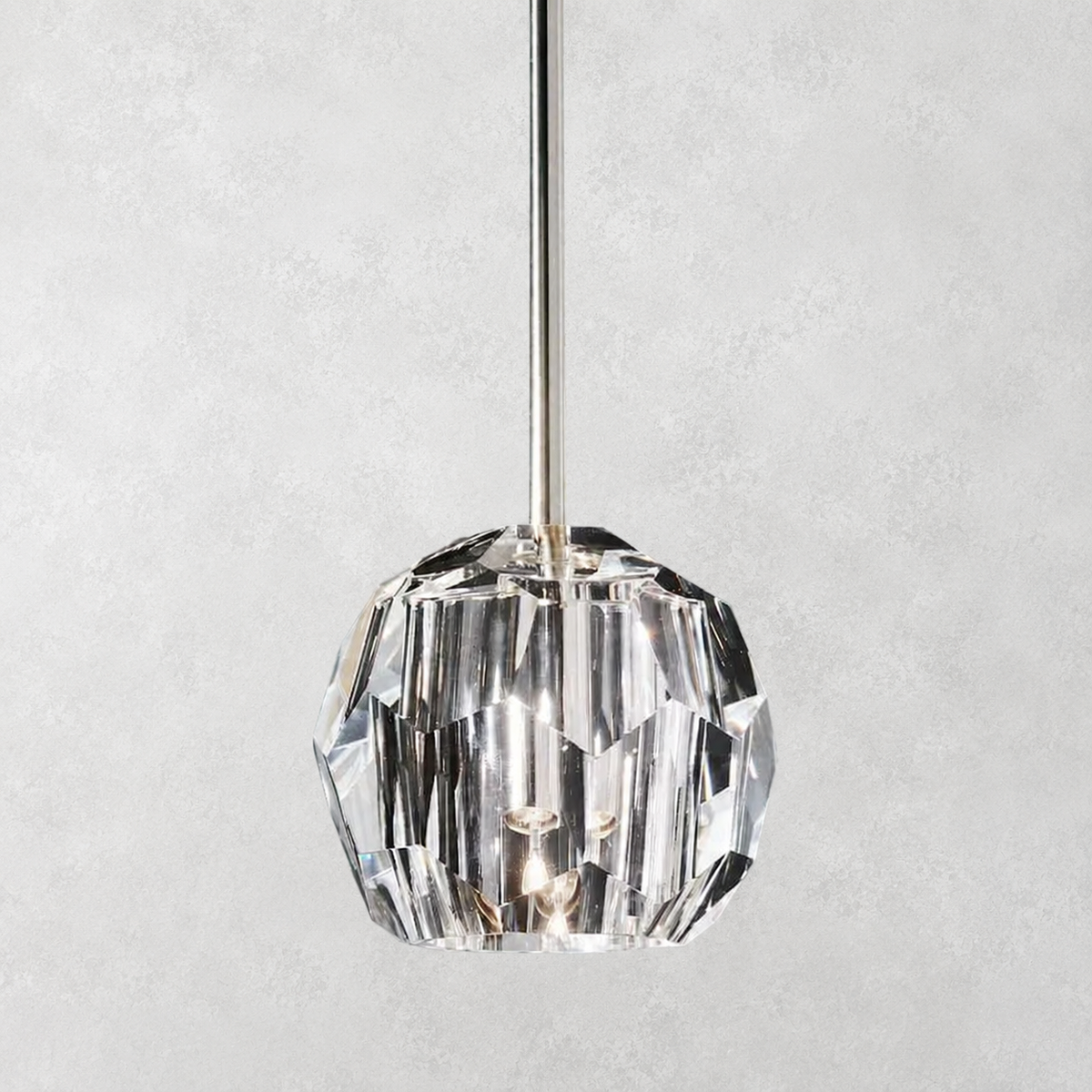 Meridian Clear Cristal Glass Rod Pendant