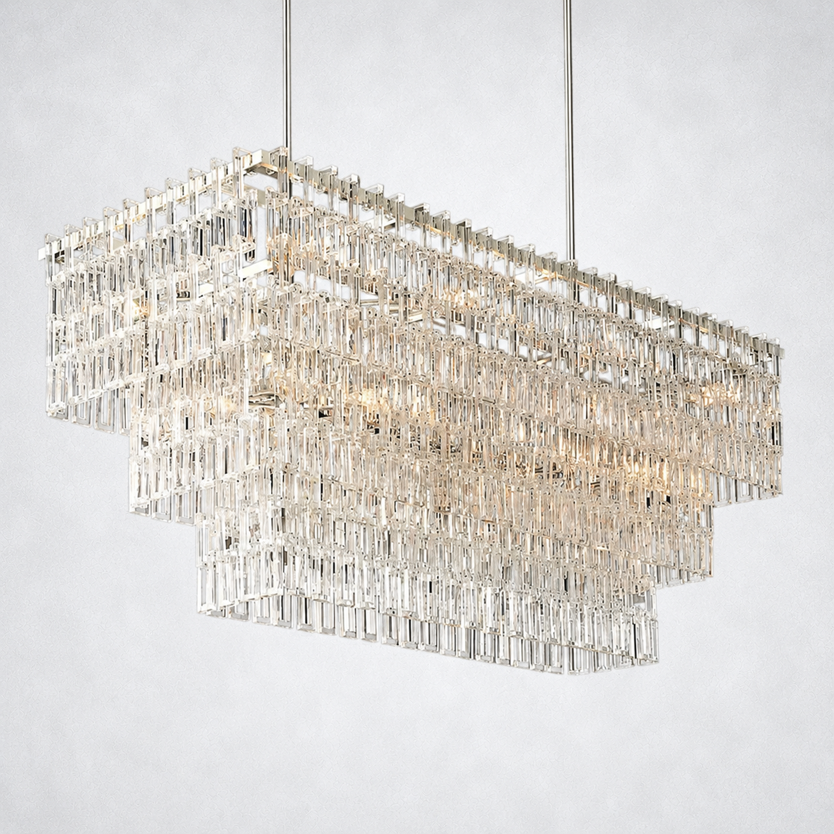 Riviera 3-Tier Rectangle Chandelier 60"