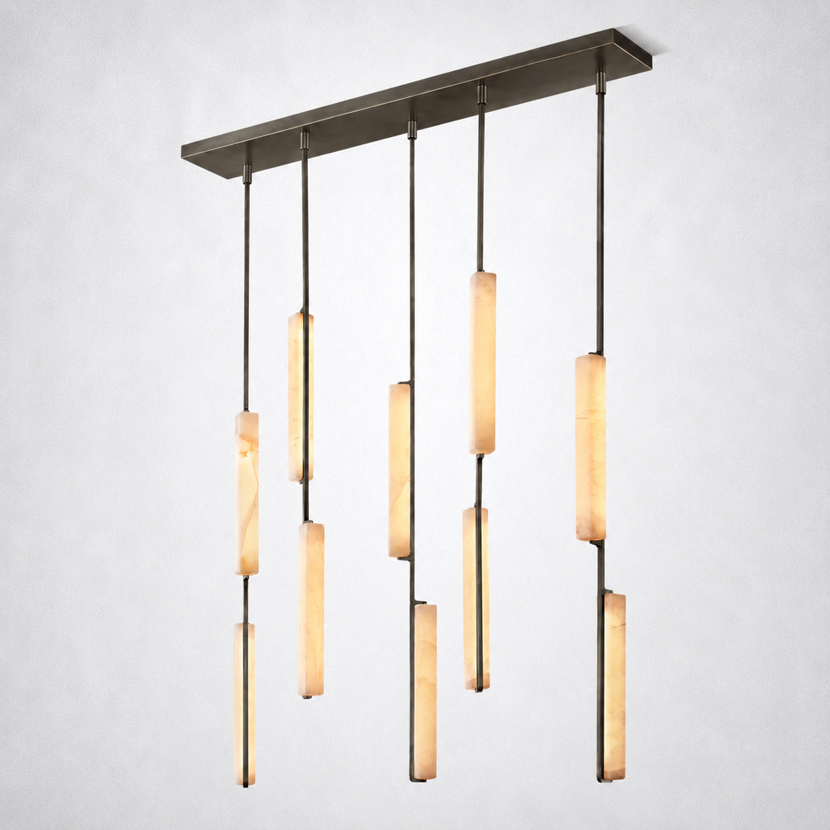 Sterling Alabaster Linear Chandelier 54"
