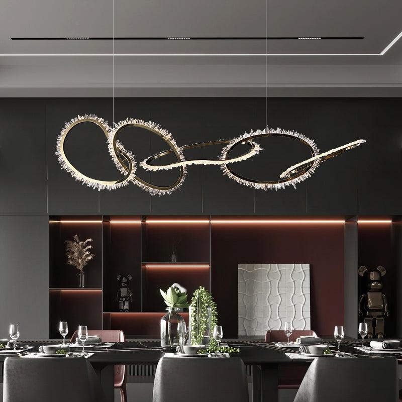 Savoy Crystal Cluster 5 Rings Chandelier