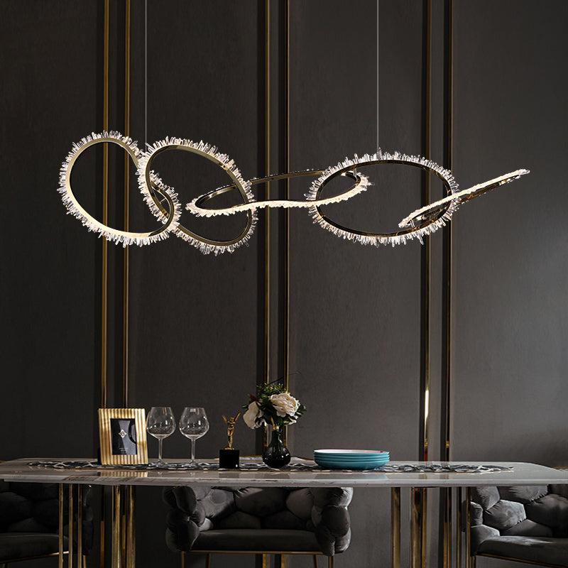 Savoy Crystal Cluster 5 Rings Chandelier