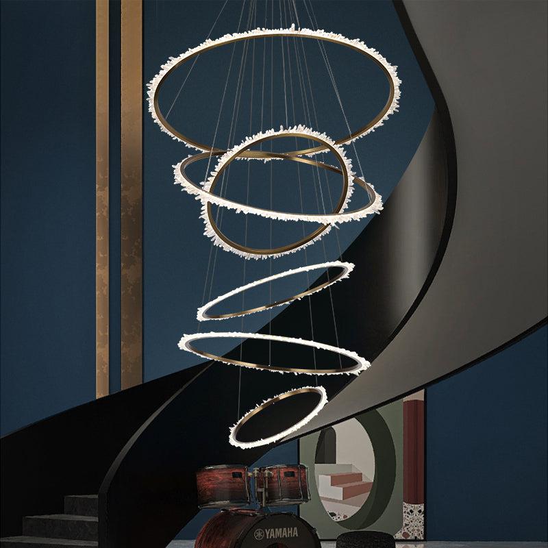 Savoy Crystal Cluster Multi Rings Chandelier