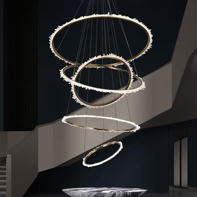 Savoy Crystal Cluster Multi Rings Chandelier