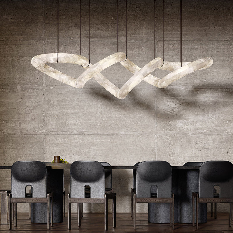 Nocturne Symmetrical Alabaster Chandelier
