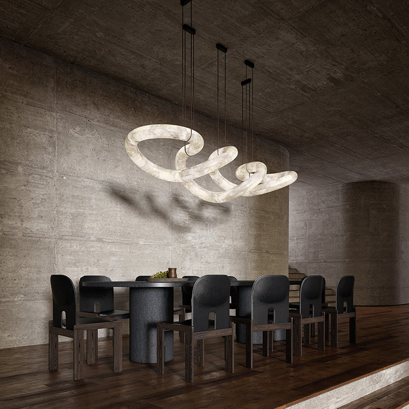 Nocturne Symmetrical Alabaster Chandelier