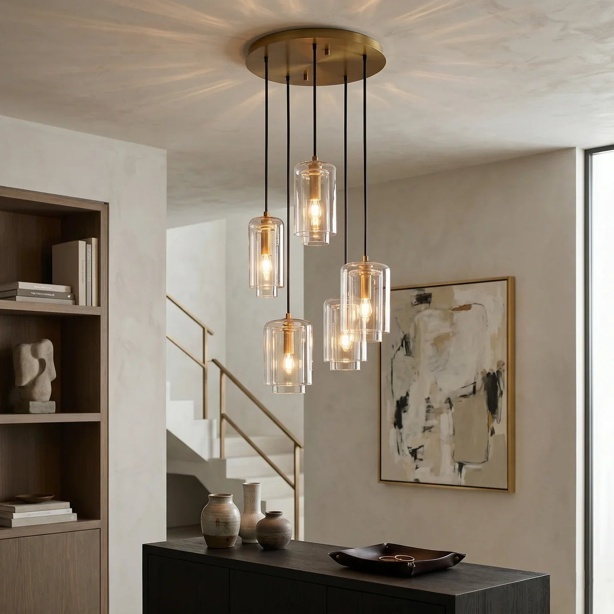 LACOURT GLASS CLUSTER CHANDELIER
