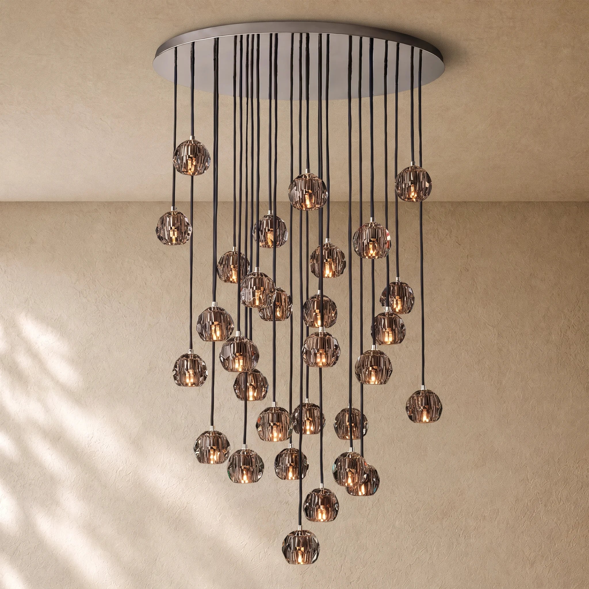 Boulee de Cristal Glass Round Cluster Chandelier