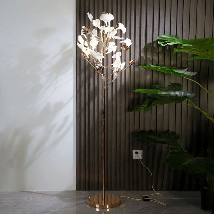 Tuscany Ceramic Leaf Floor Lamp
