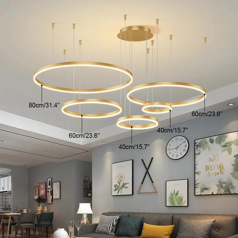 Grandeur Multi Rings Gold Chandelier