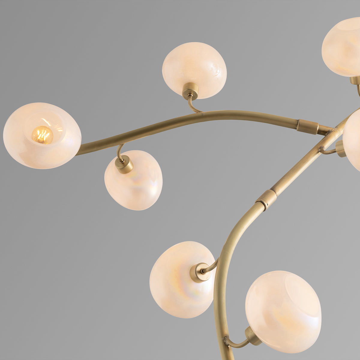 Modern Vertical Branches Glass Globe Chandelier
