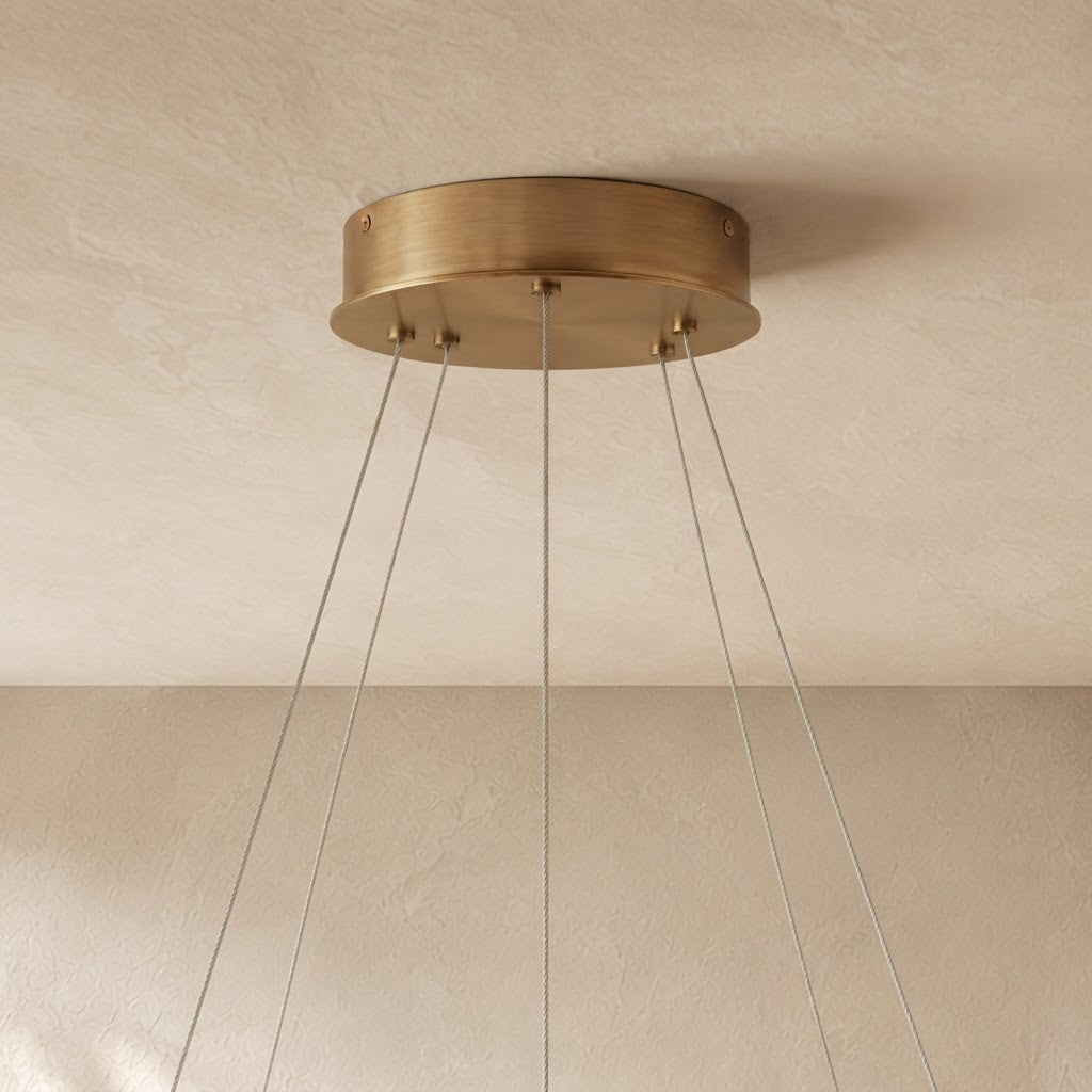 Livage Lisse Round Chandelier with Alabaster Shade