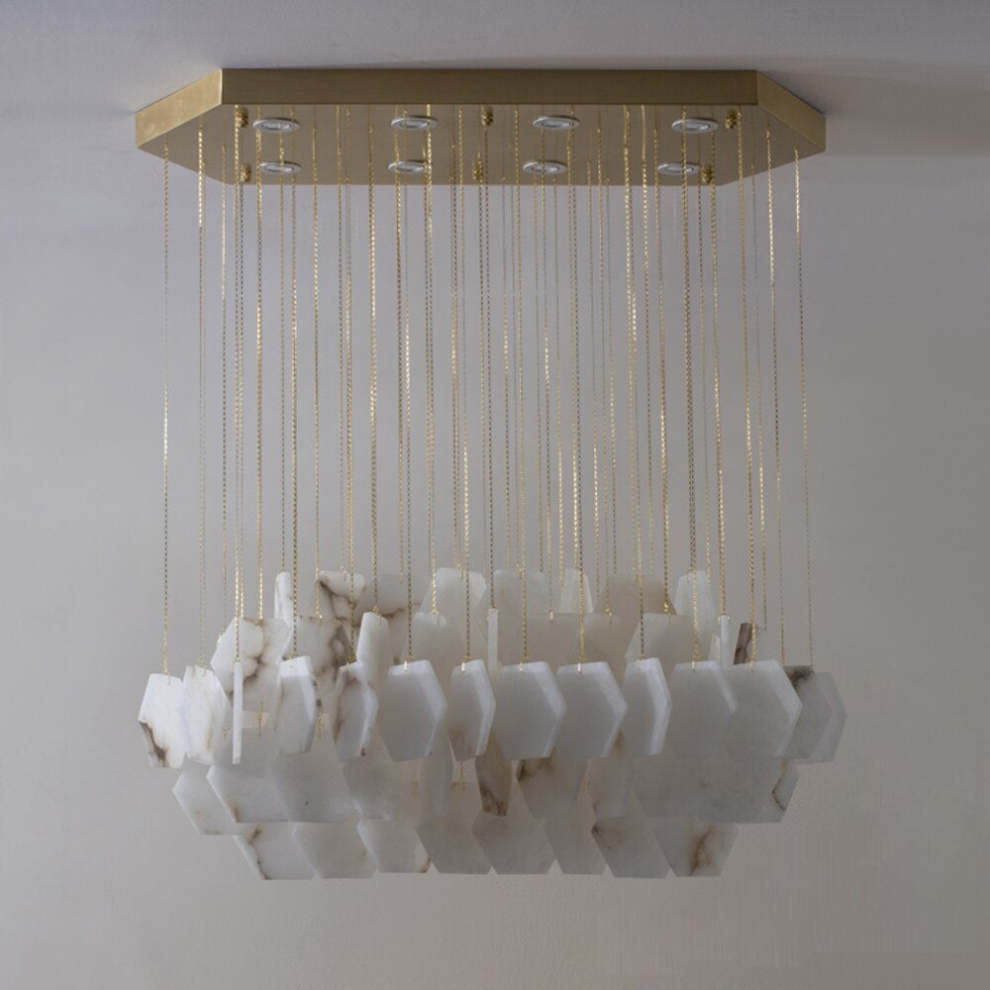 Moonlit Alabaster Modern Chandelier