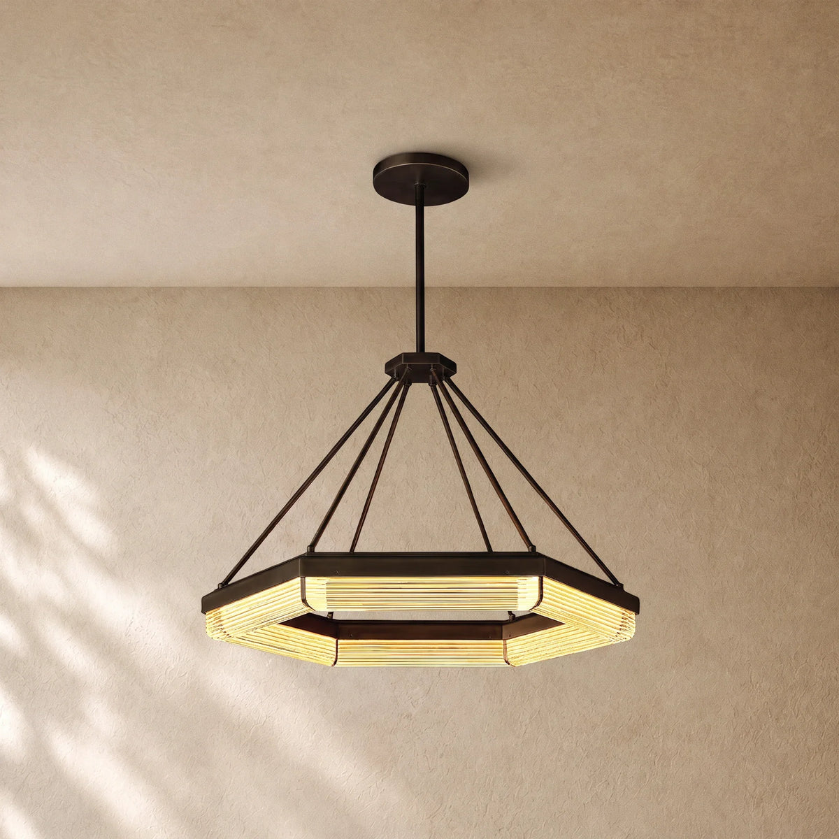 Pleased Crystal Hexagonal Chandelier