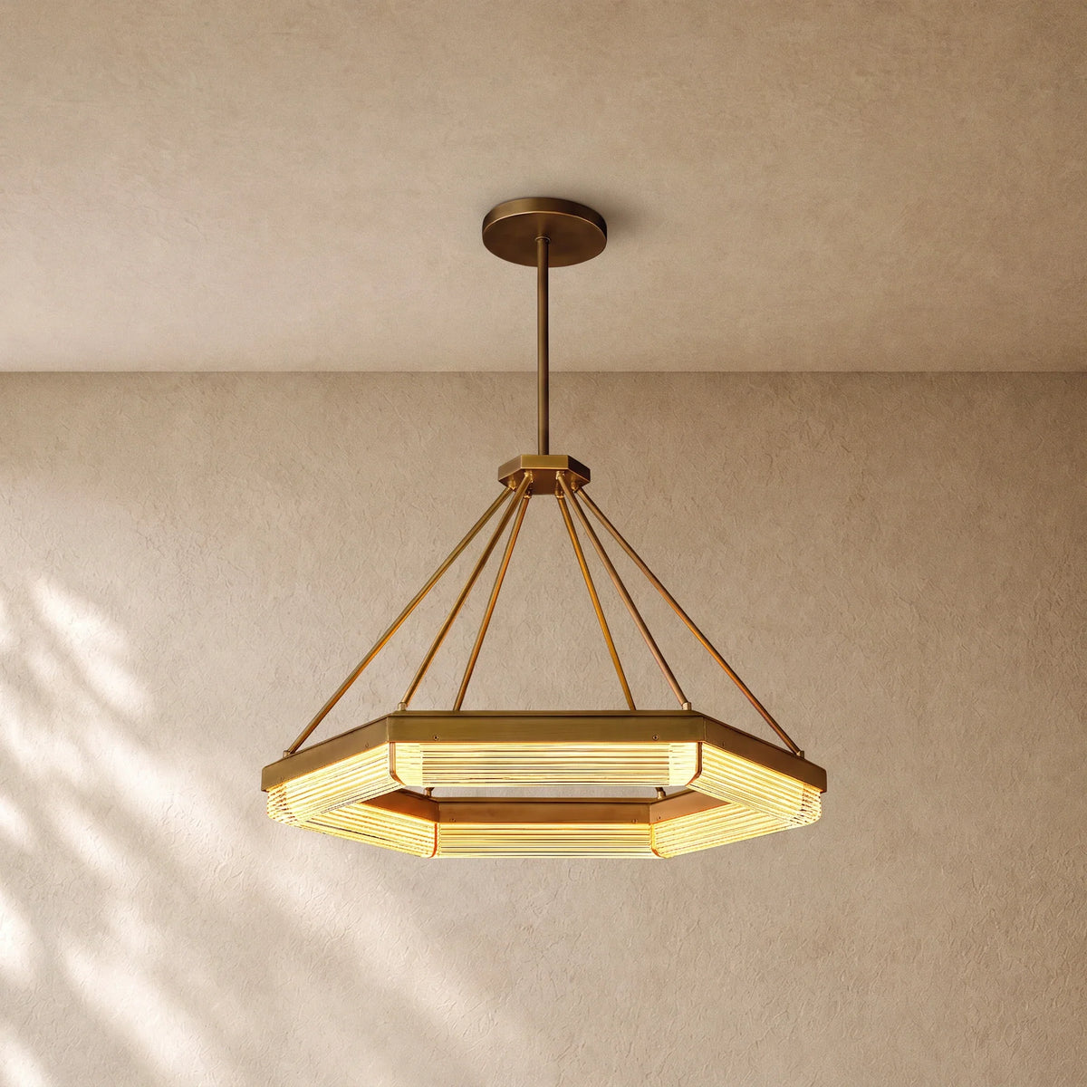 Pleased Crystal Hexagonal Chandelier