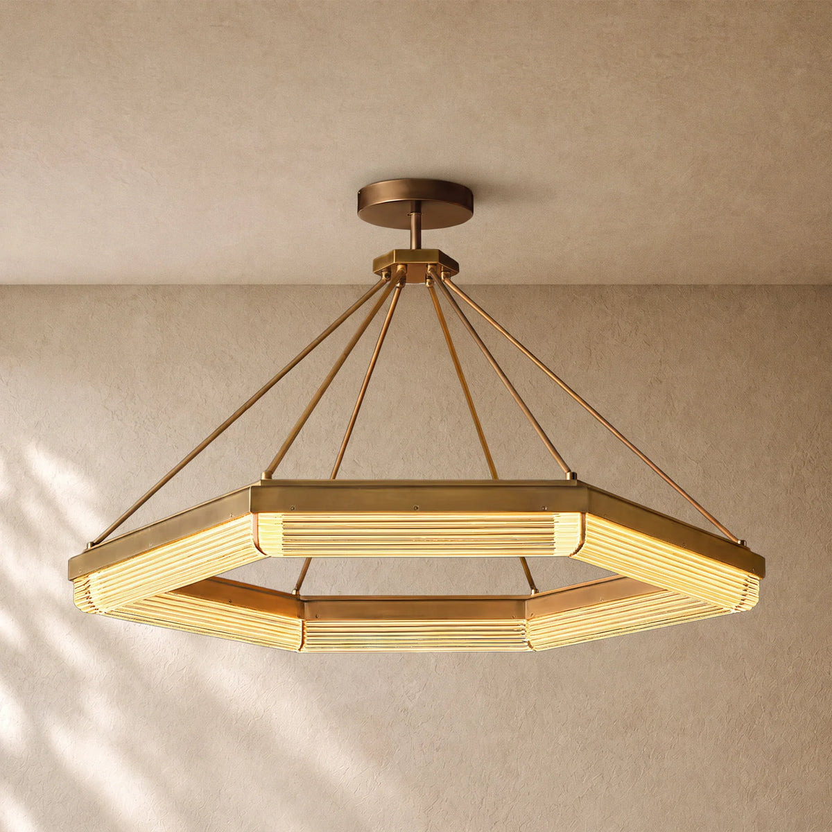 Pleased Crystal Hexagonal Chandelier