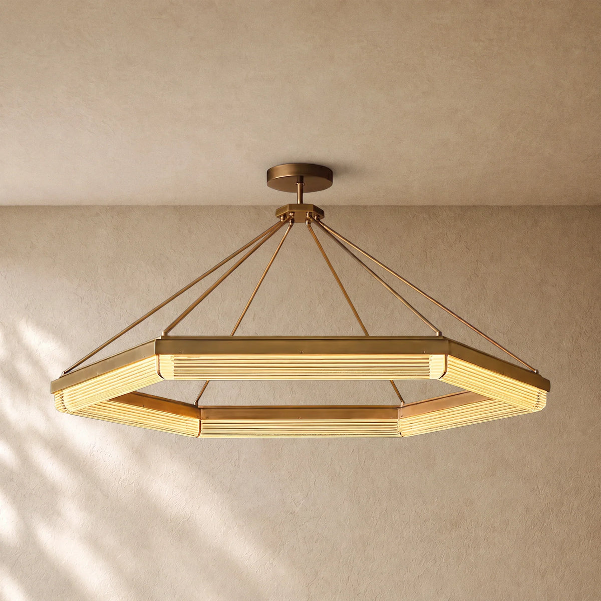 Pleased Crystal Hexagonal Chandelier