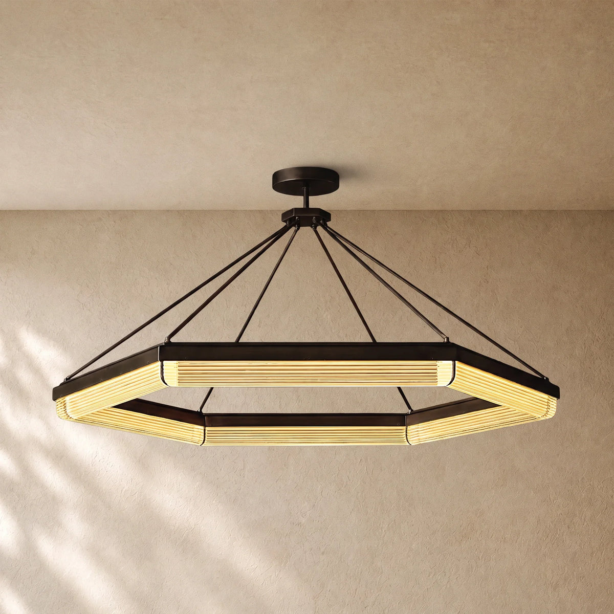 Pleased Crystal Hexagonal Chandelier