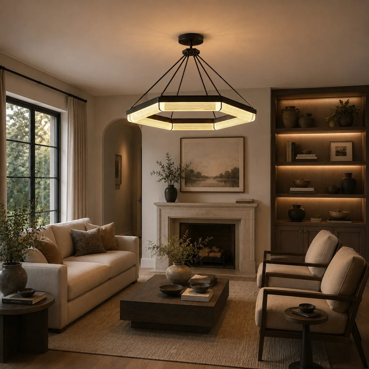 Pleased Crystal Hexagonal Chandelier