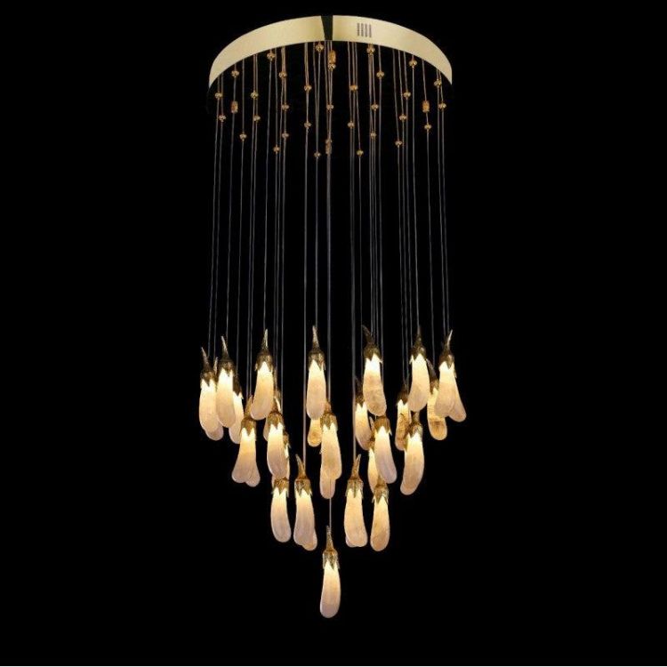 Savoy Contemporary Rock Crystal Eggplant Chandelier