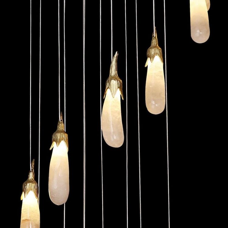 Savoy Contemporary Rock Crystal Eggplant Chandelier