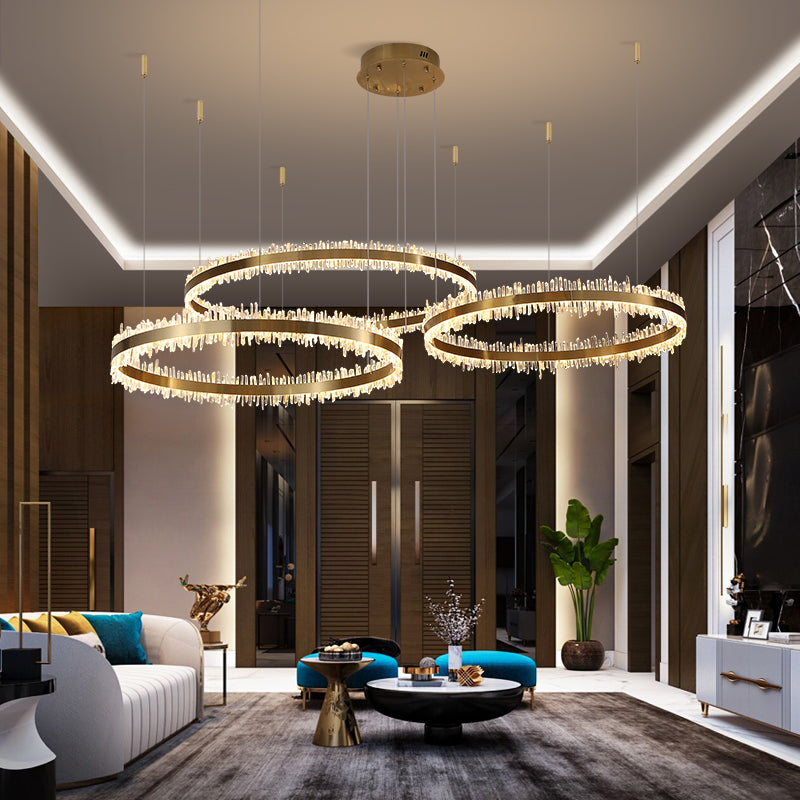 Savoy Crystal Rings Chandelier