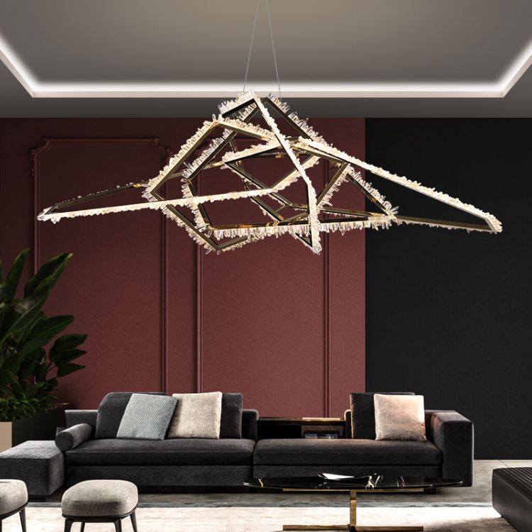 Savoy Irregular Modern Rock Crystal Chandelier