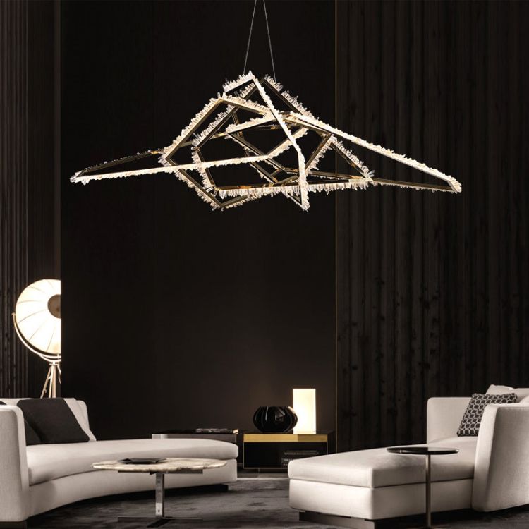 Savoy Irregular Modern Rock Crystal Chandelier