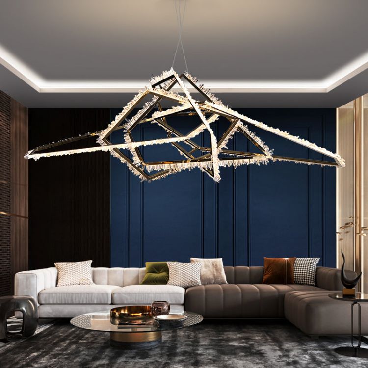 Savoy Irregular Modern Rock Crystal Chandelier