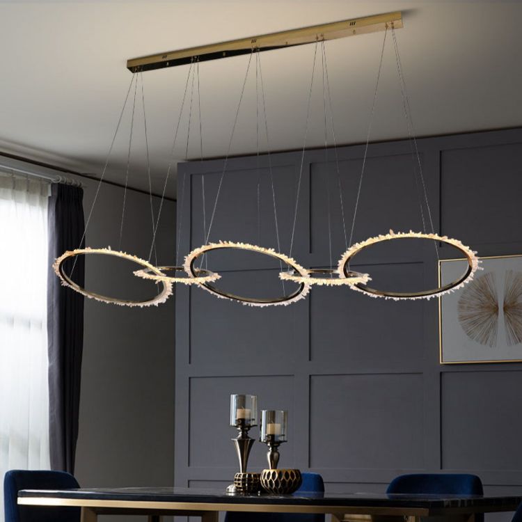 Savoy Modern Crystal 5 Rings Chandelier