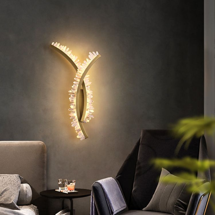 Savoy Modern Simple Rock Crystal Sconce