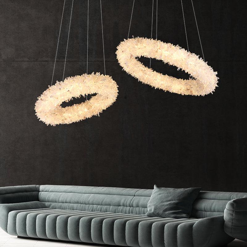 Savoy Crystal Cluster Round Modern Chandelier
