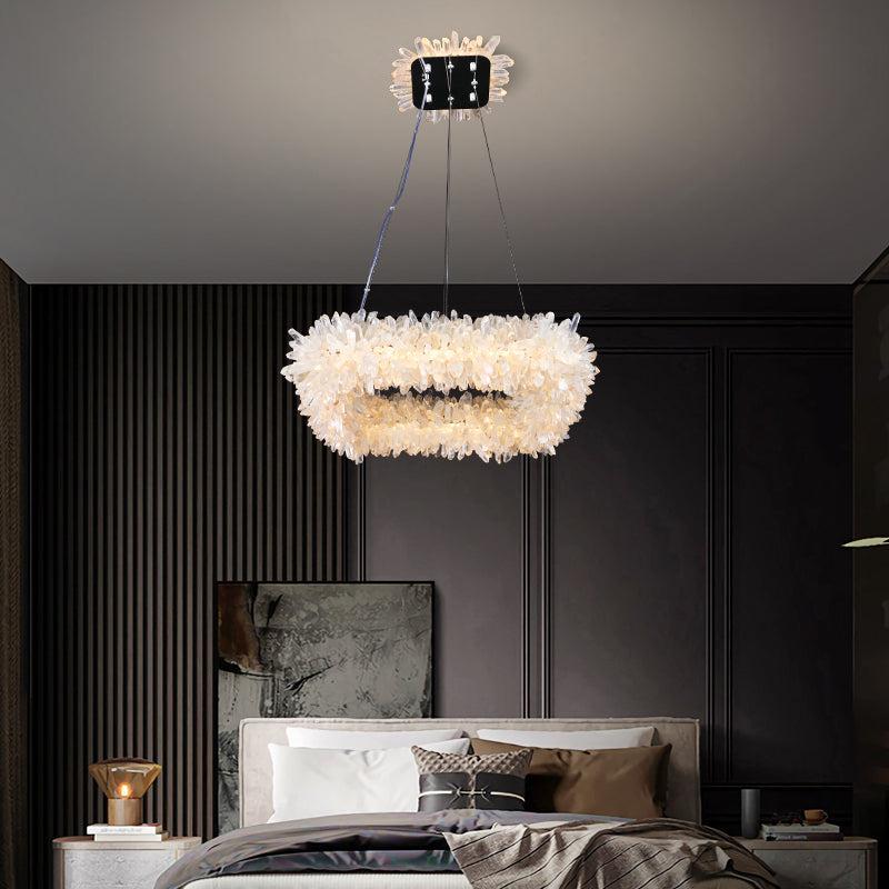 Savoy Crystal Cluster Square Modern Chandelier