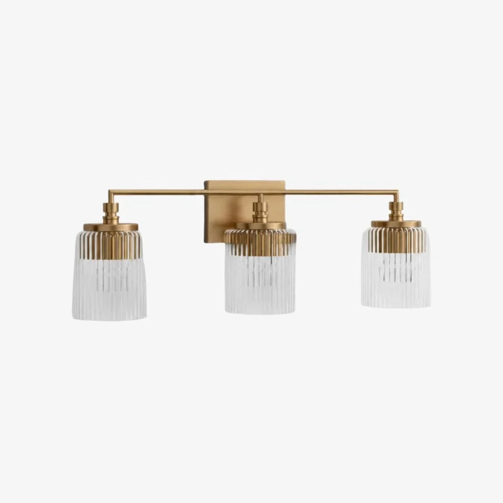 Mergelighting Veyra Modern 3-Light Ribbed Glass Cylinder Wall Lamp