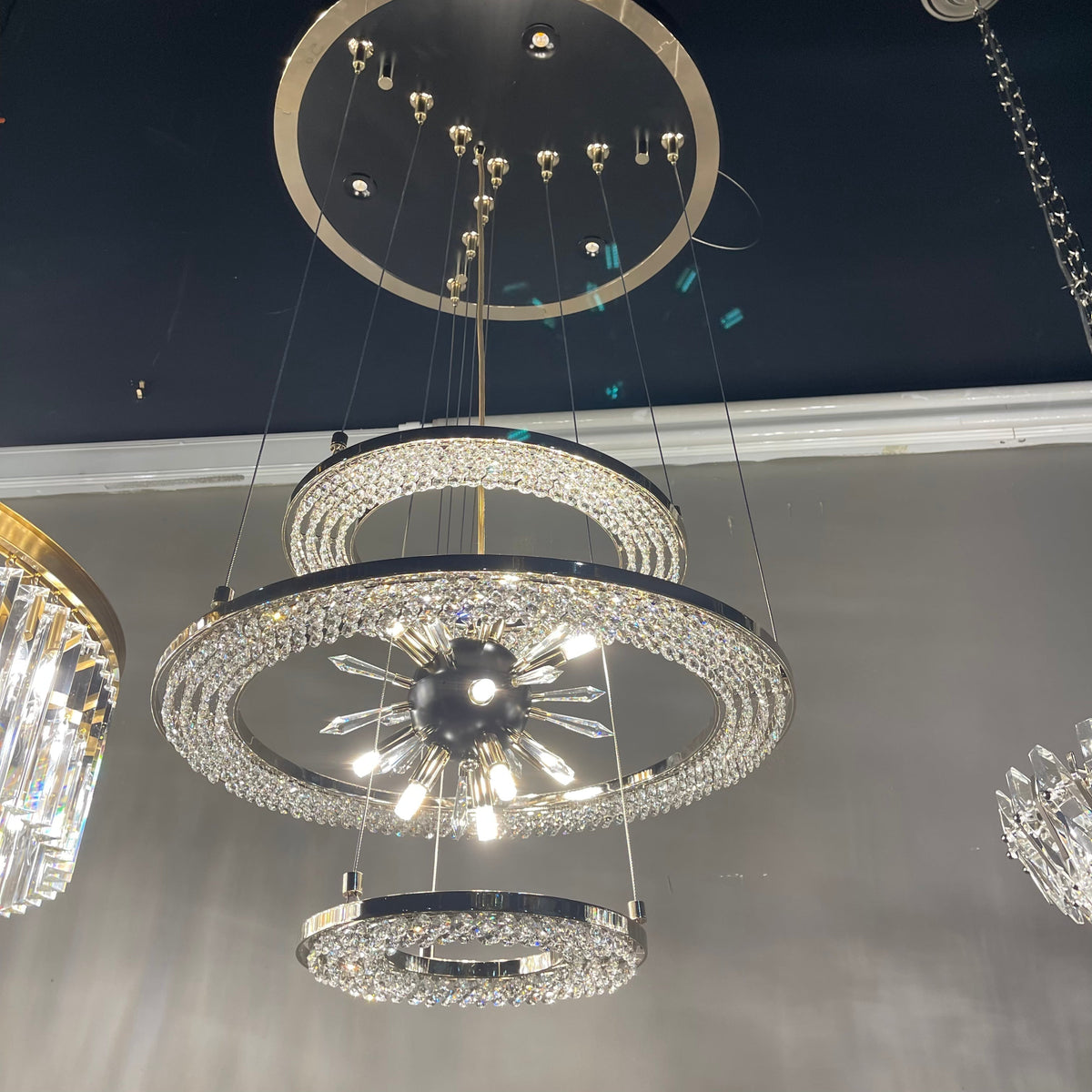 Aleron Crystal Ring Sputnik Chandelier - 24"w x 26"hCyranlamps