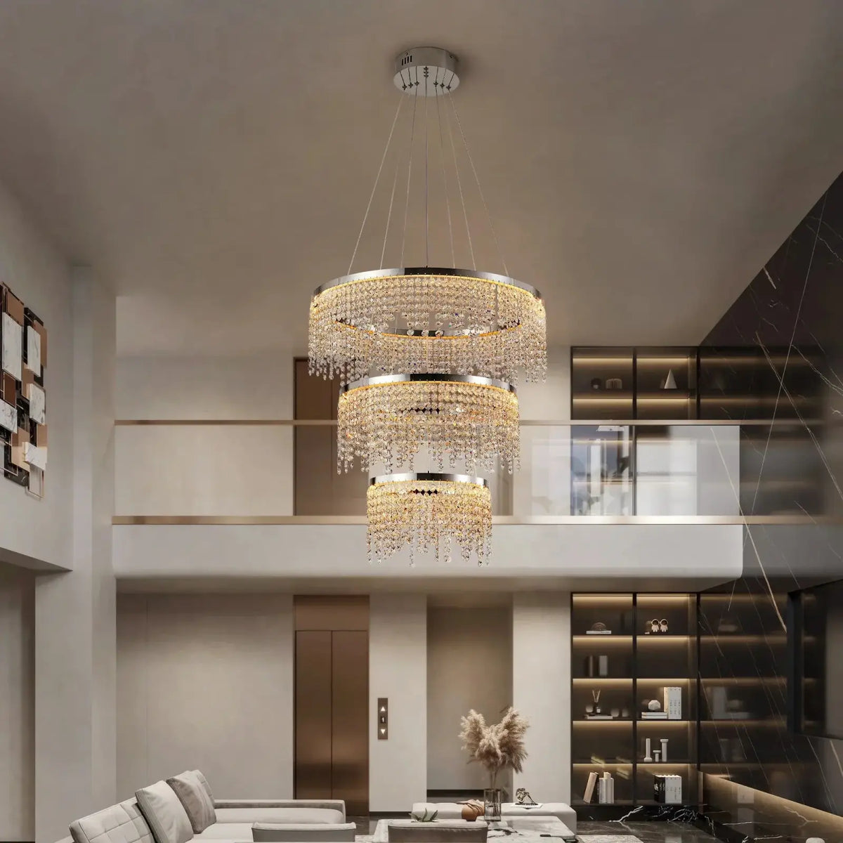 Alleri Crystal Foyer Chandelier - cyranlighting
