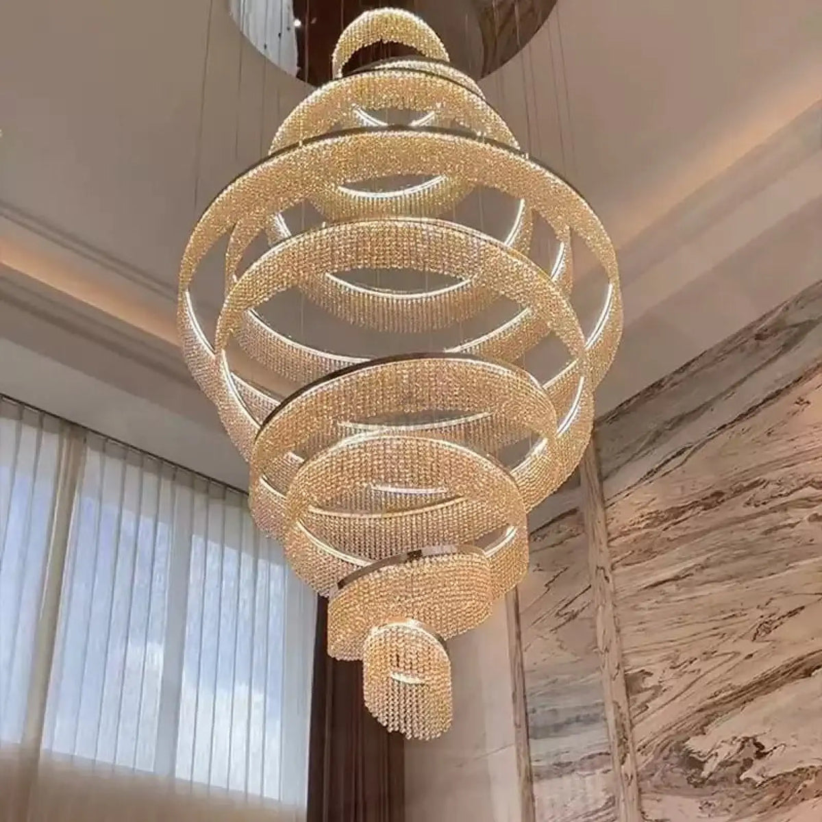 Alleri Crystal Foyer Chandelier - cyranlighting