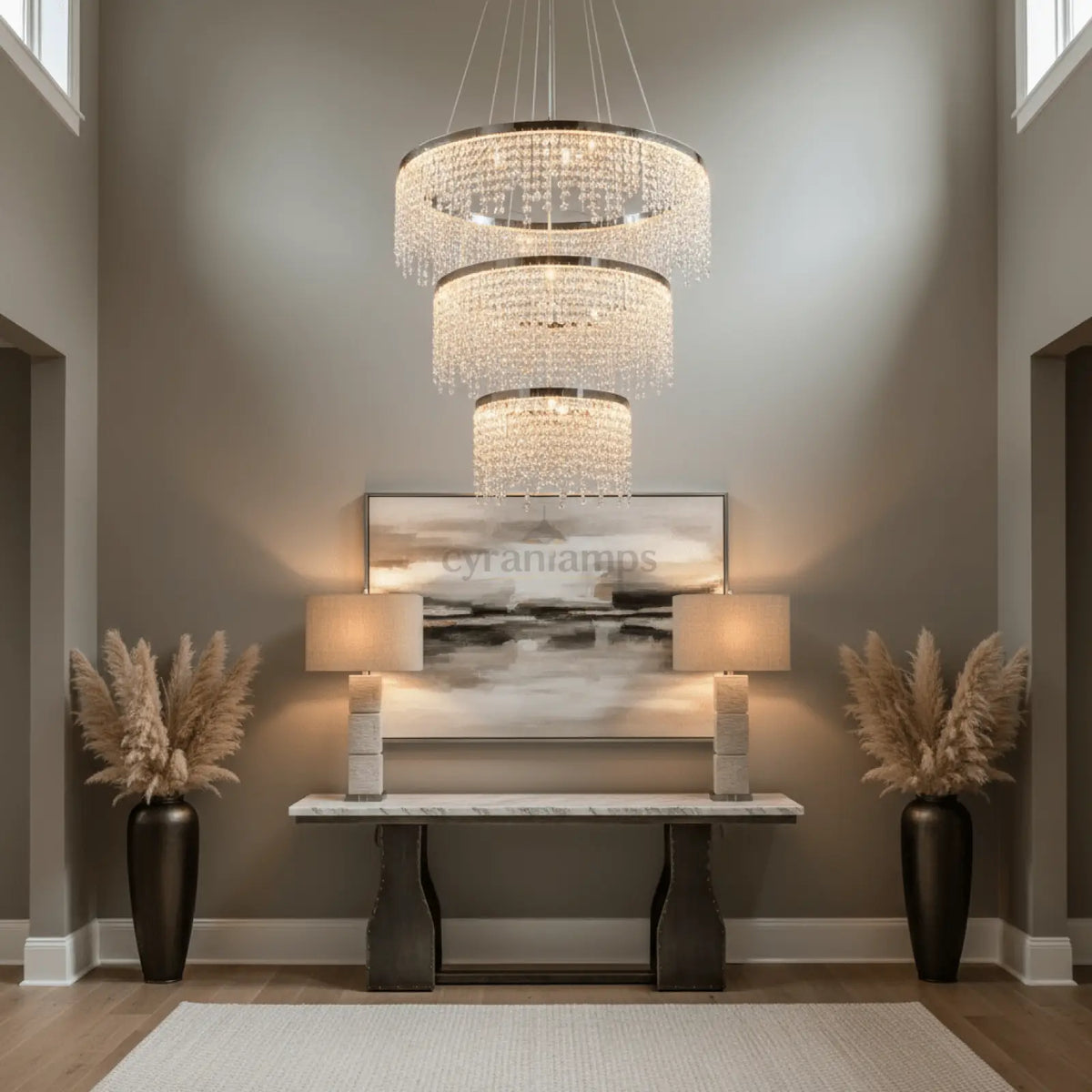 Alleri Crystal Foyer Chandelier - cyranlighting