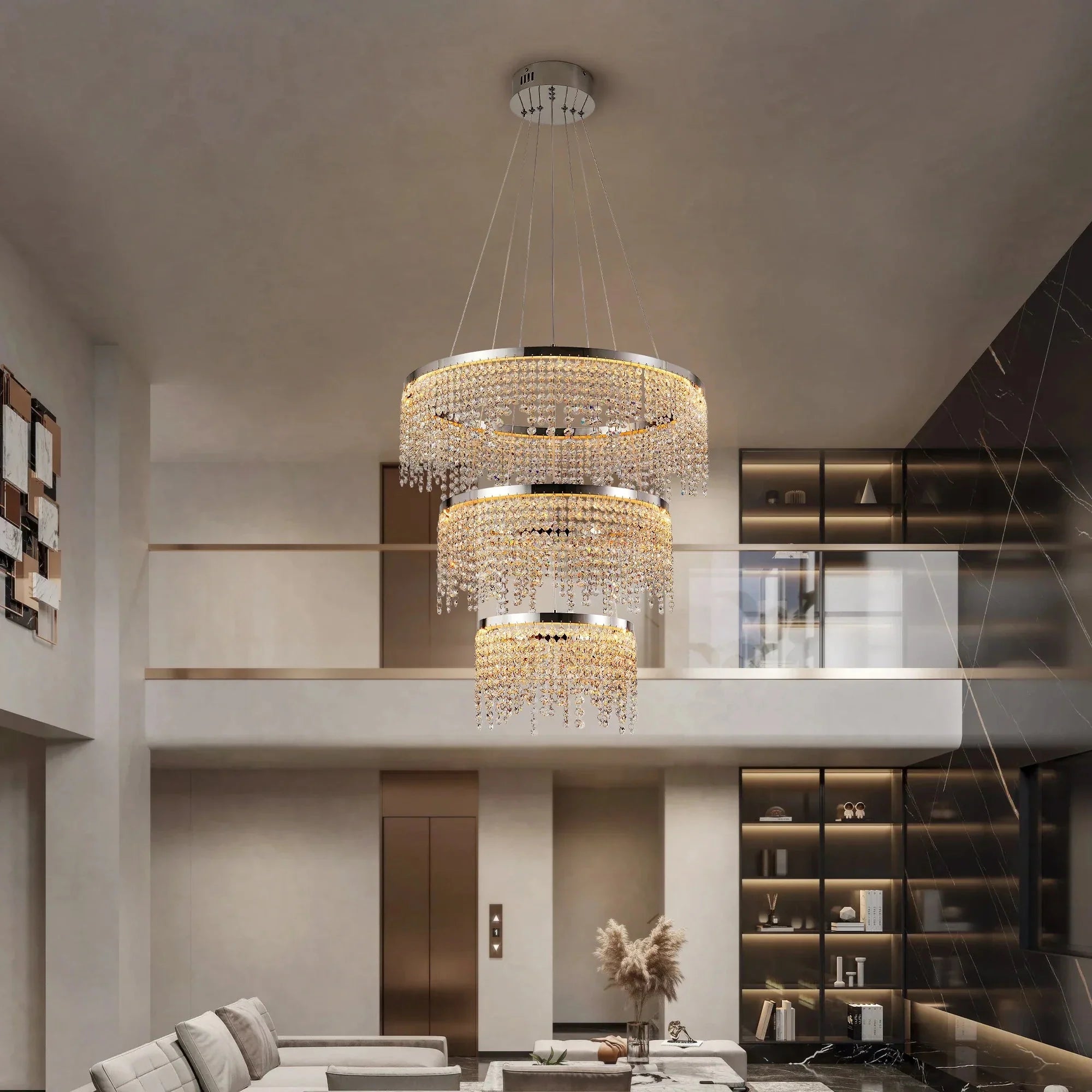 Alleri Crystal Foyer Chandelier - cyranlamps