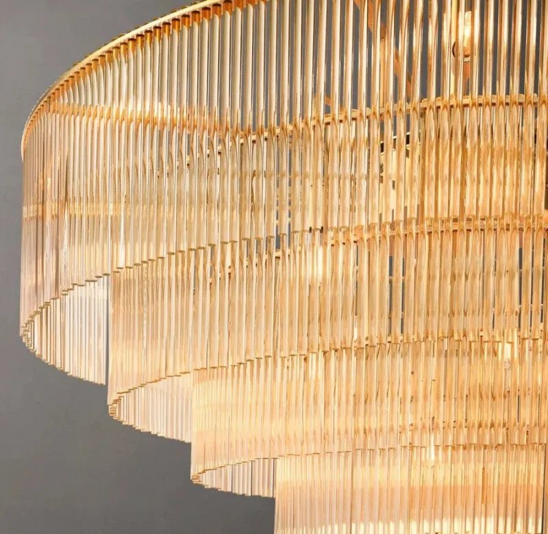 Amad Round Glass Rod Chandelier - Cyran Lamps