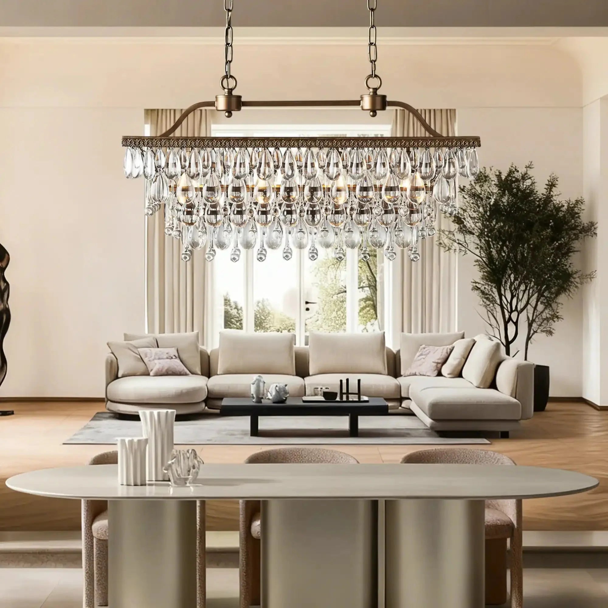 Anabelle Rectangular Chandelier - Cyran Lamps