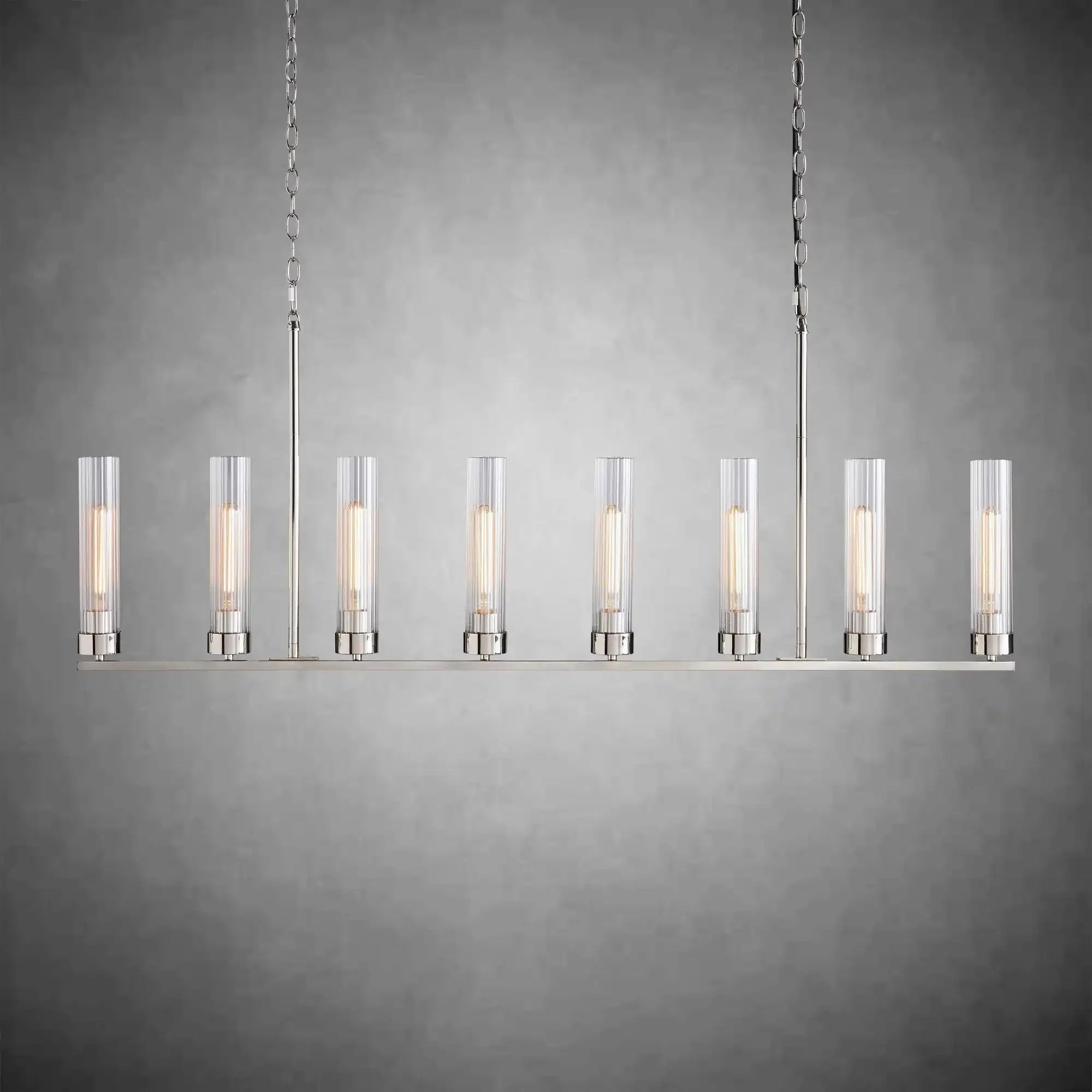 Andreas Glass Linear Chandelier Lighting - cyranlamps