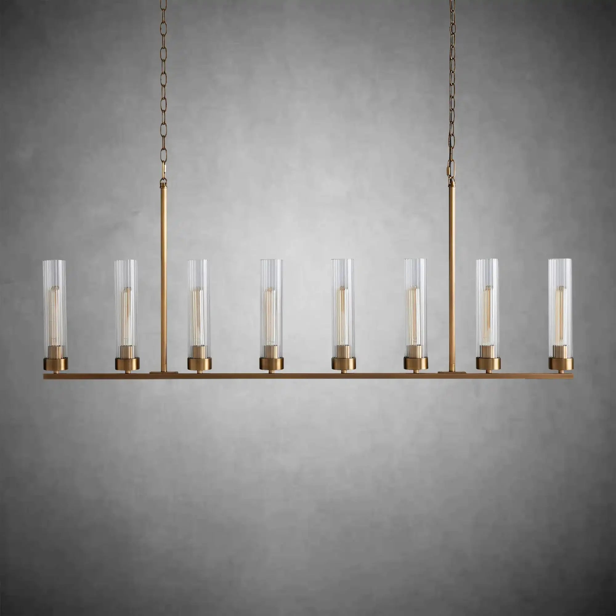 Andreas Glass Linear Chandelier Lighting - cyranlamps