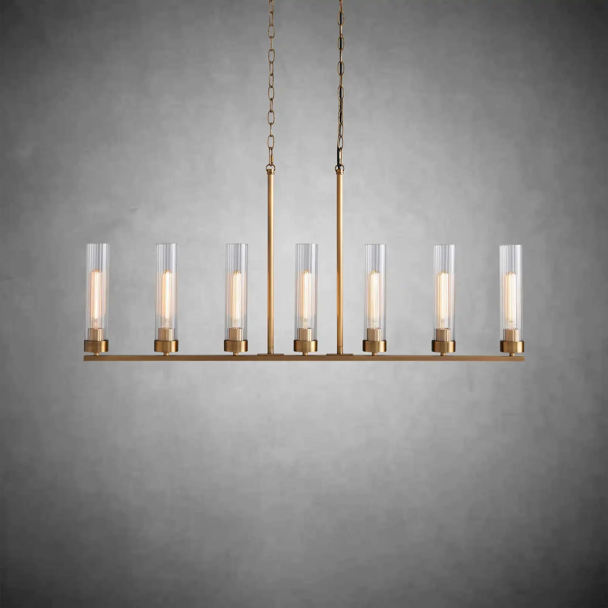 Andreas Glass Linear Chandelier Lighting - cyranlamps
