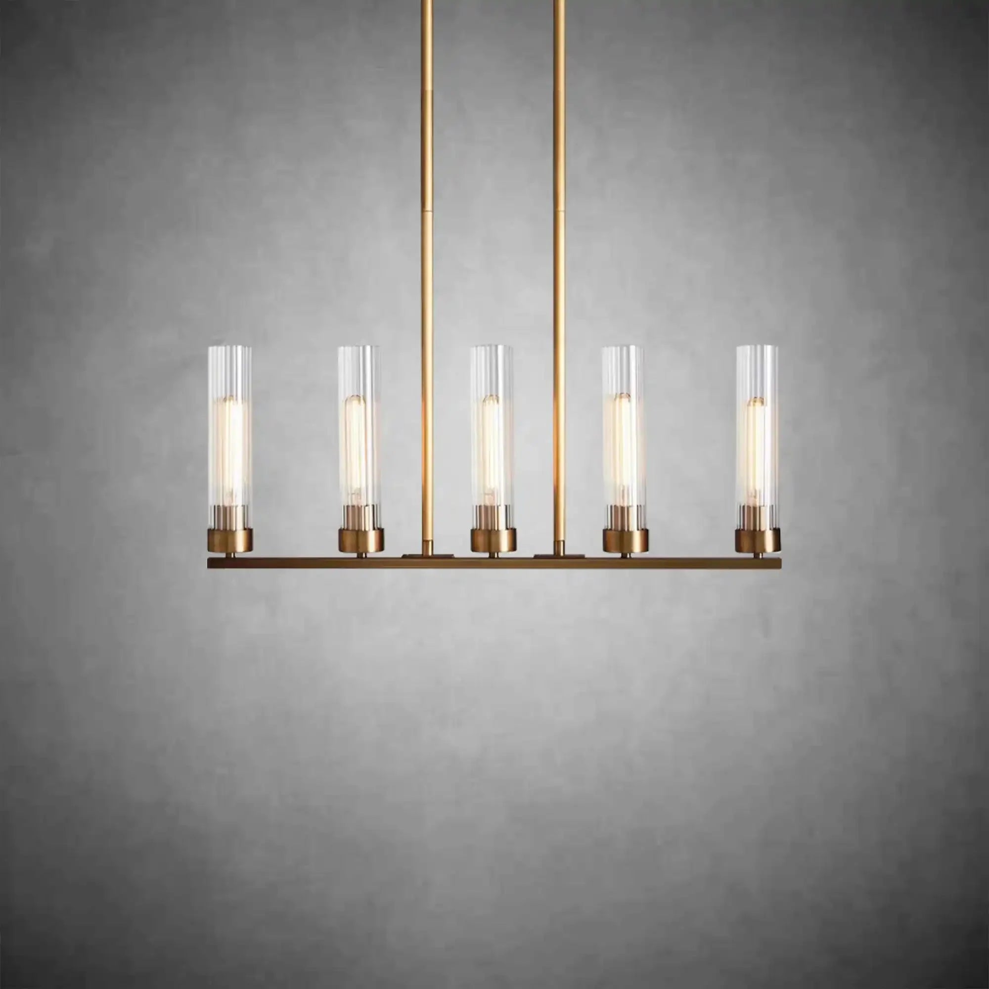 Andreas Glass Linear Chandelier Lighting - cyranlamps