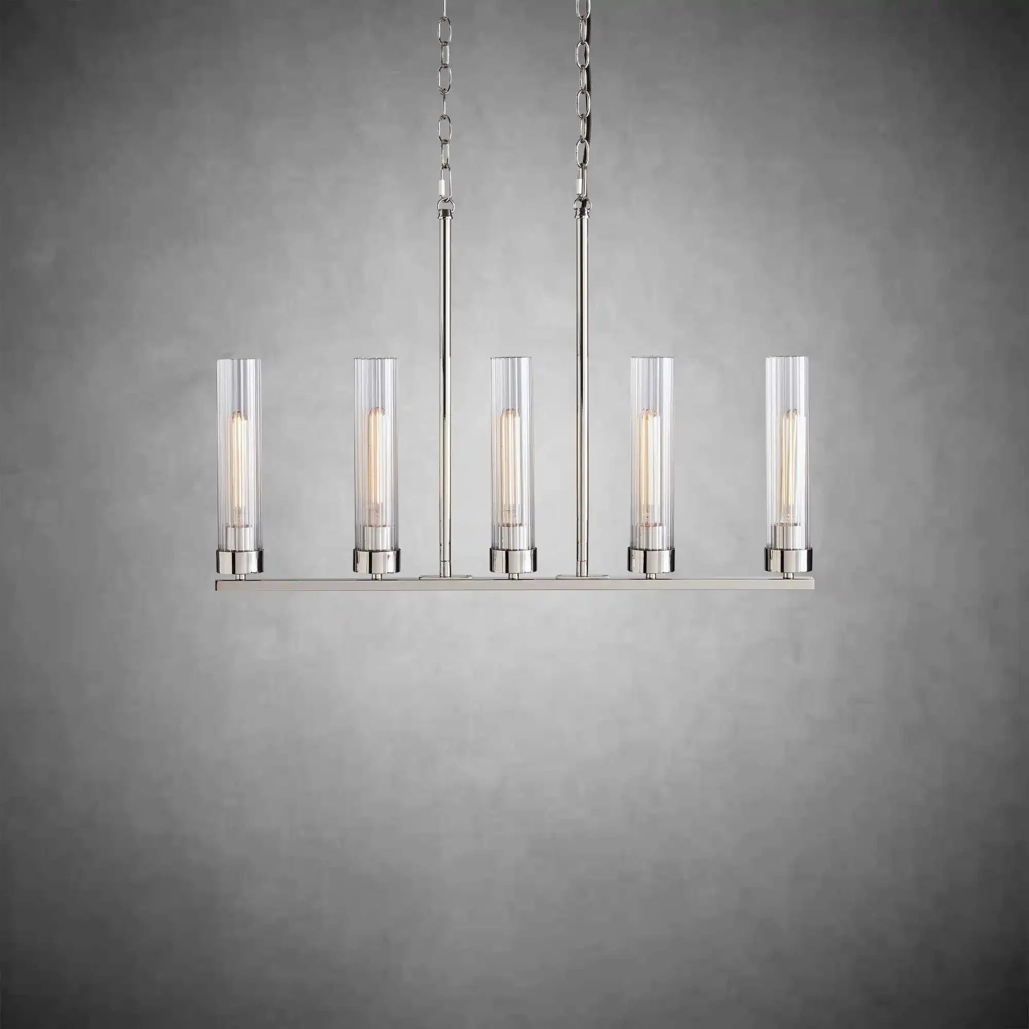 Andreas Glass Linear Chandelier Lighting - cyranlamps