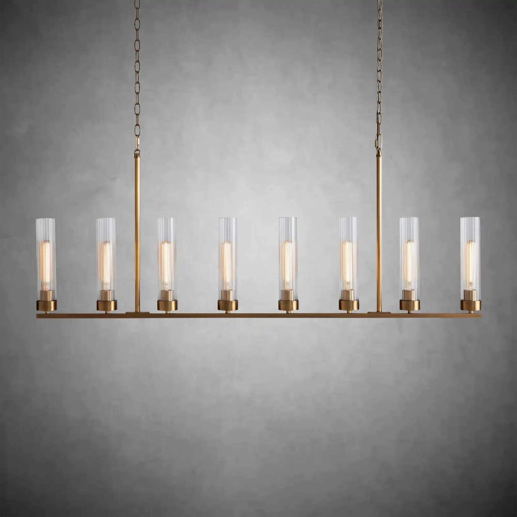 Andreas Glass Linear Chandelier Lighting - cyranlamps
