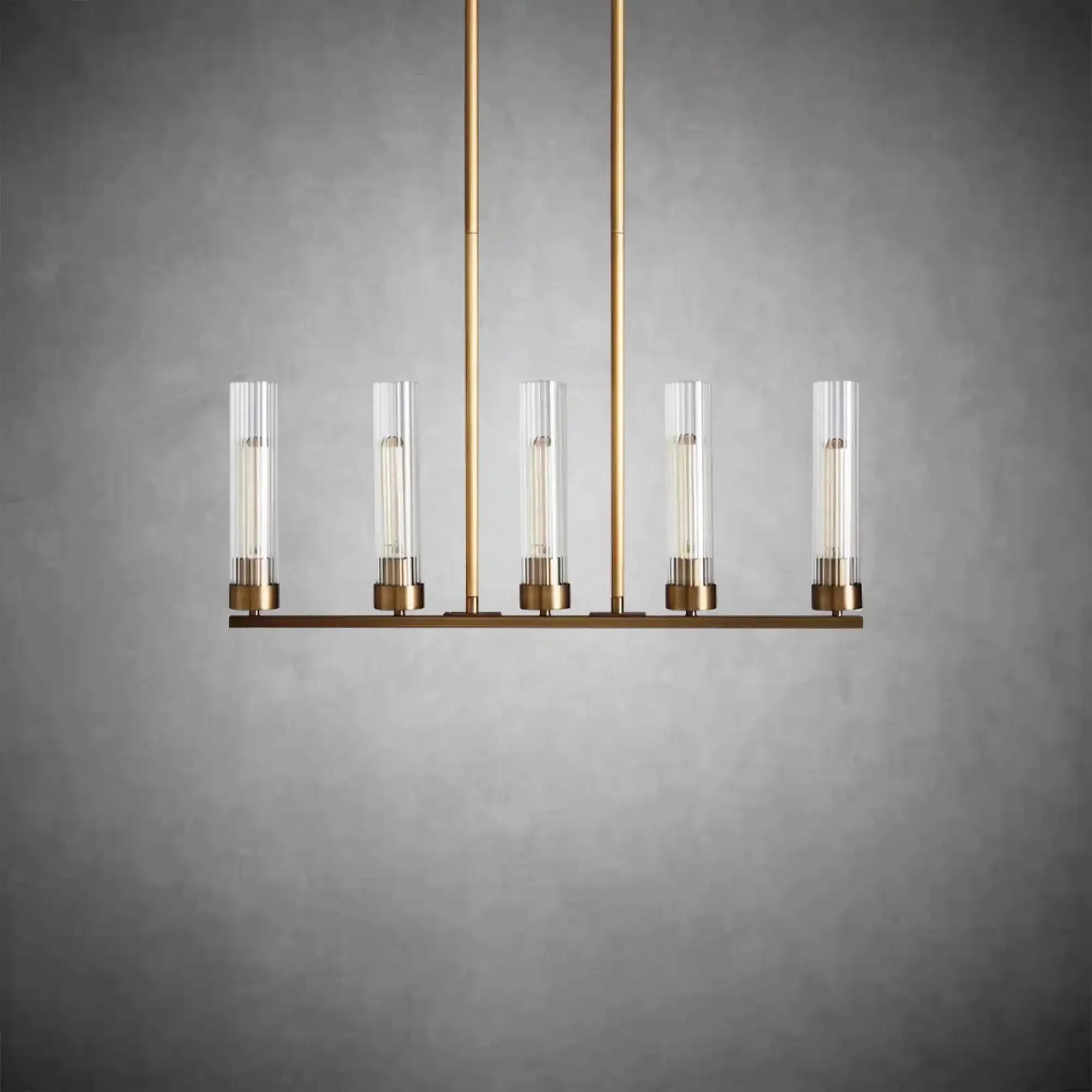 Andreas Glass Linear Chandelier Lighting - cyranlamps