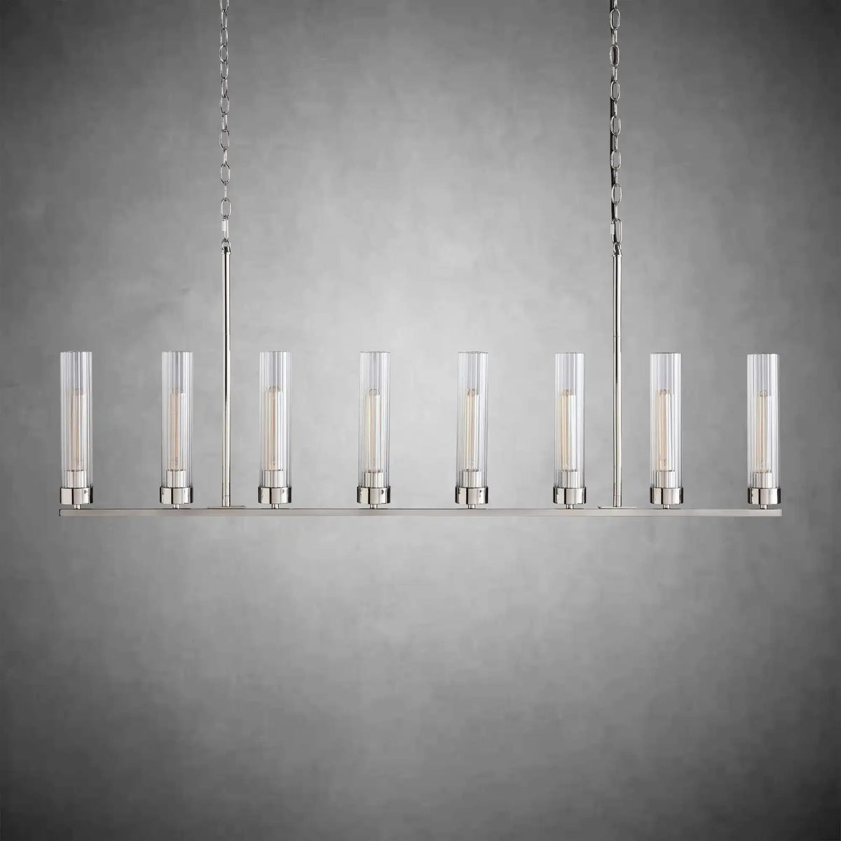 Andreas Glass Linear Chandelier Lighting - cyranlamps