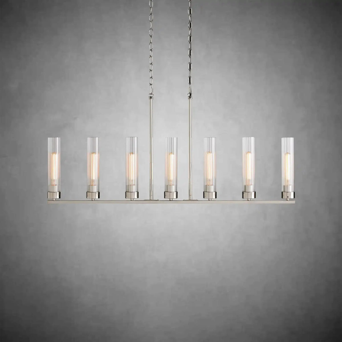 Andreas Glass Linear Chandelier Lighting - cyranlamps