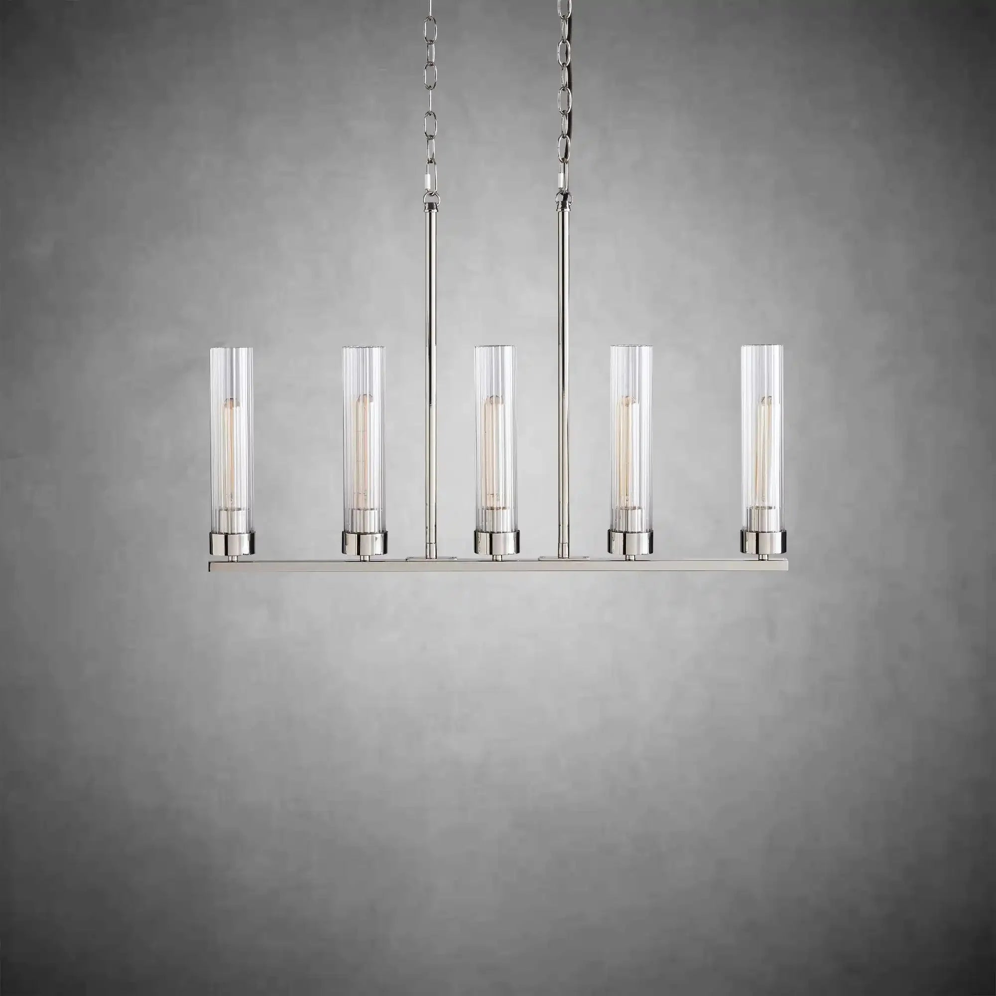 Andreas Glass Linear Chandelier Lighting - cyranlamps